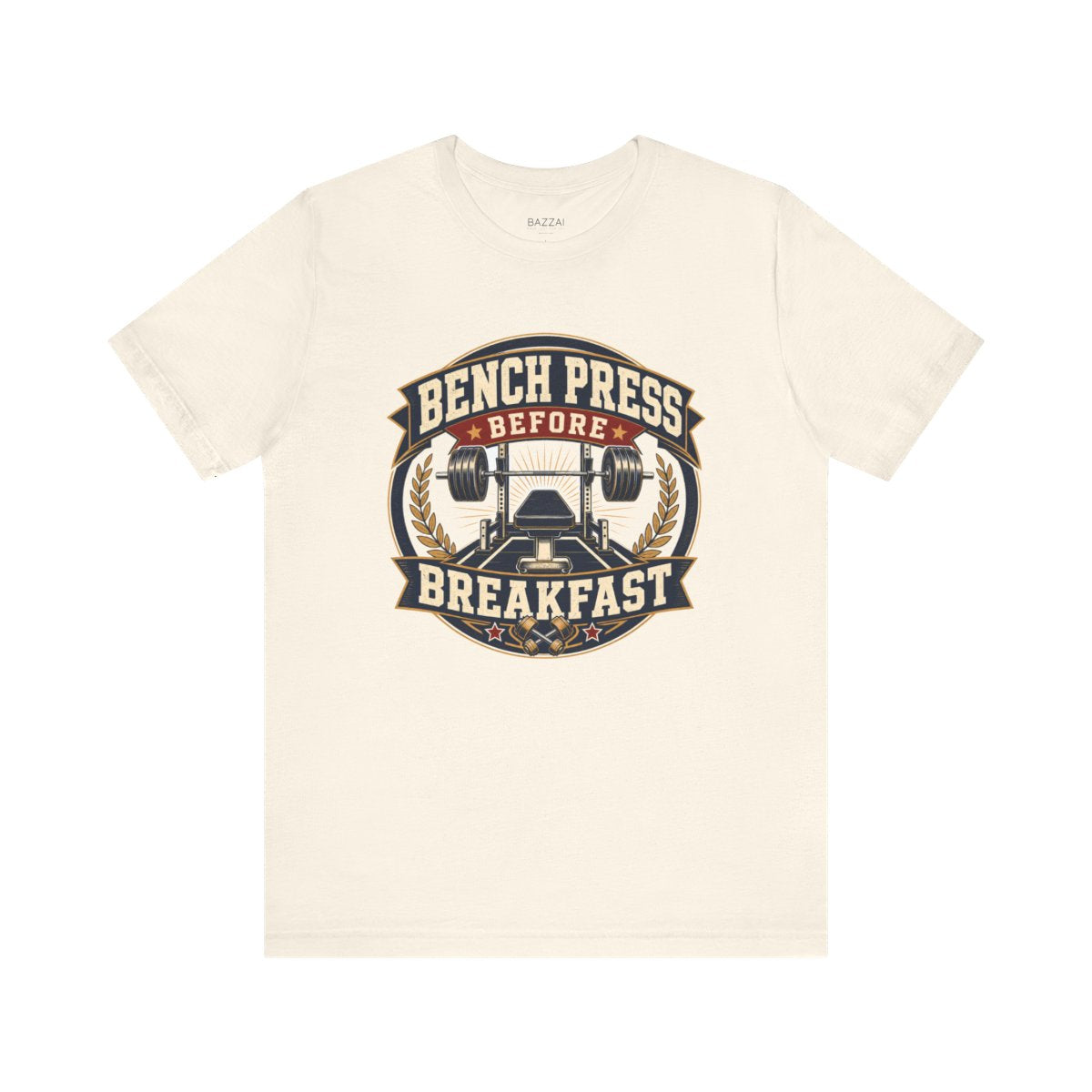 Gym Gift T-Shirt — Bench Press Before Breakfast — t-shirt design