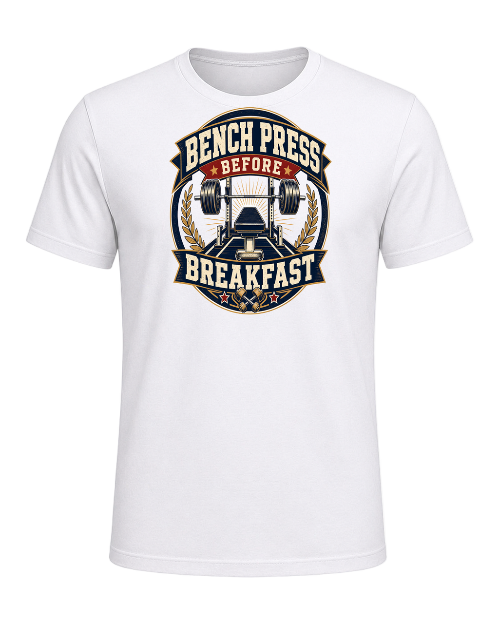 BENCH PRESS BEFORE BREAKFAST — White