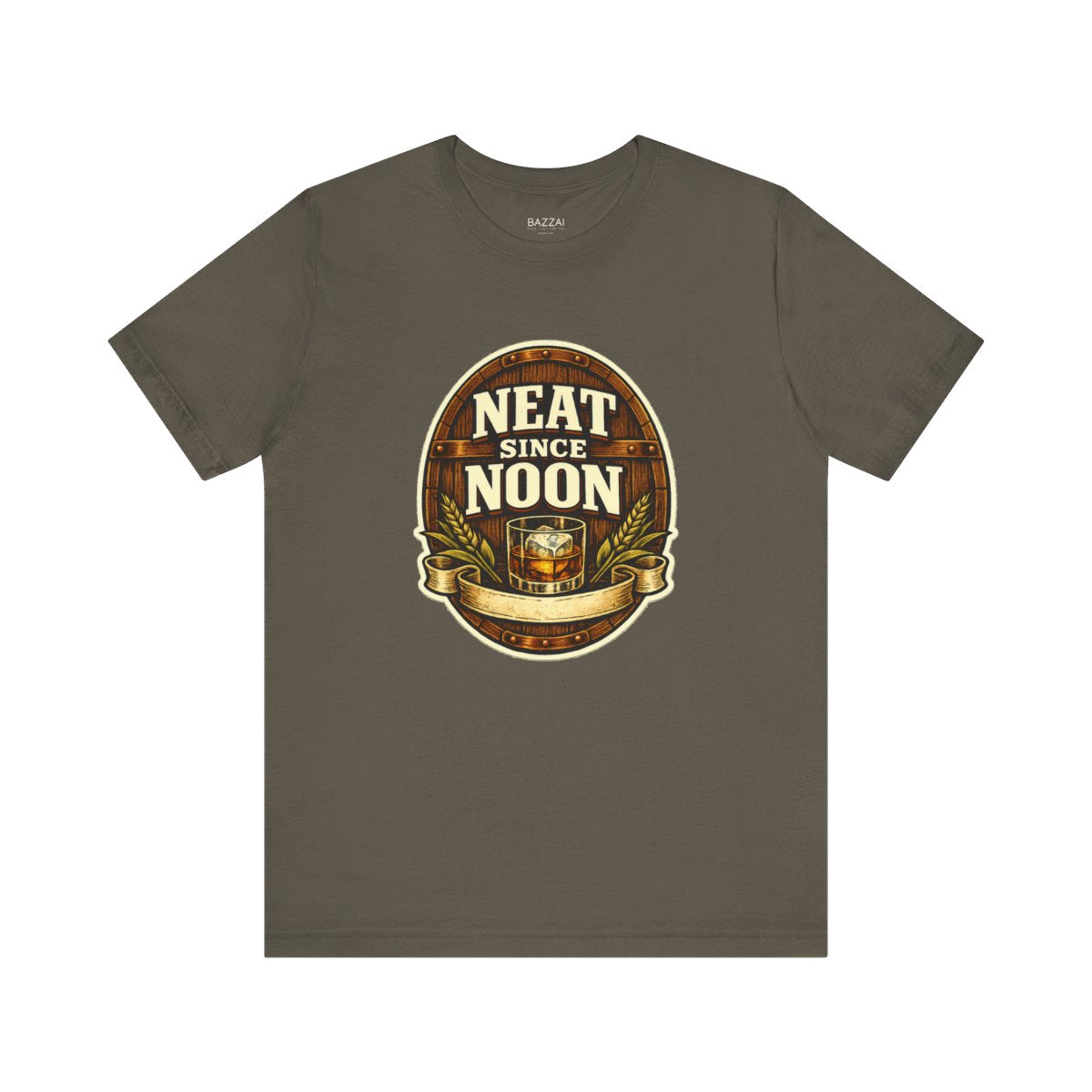Funny Whiskey T-Shirt — Neat Since Noon — t-shirt design by Sol