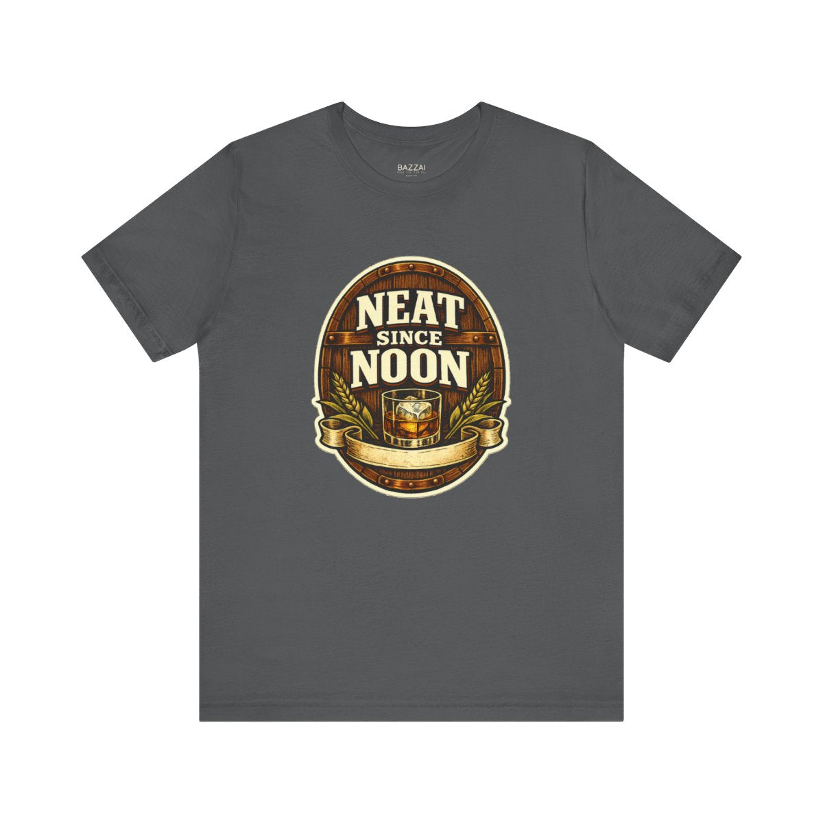 Funny Whiskey T-Shirt — Neat Since Noon — t-shirt design by Sol