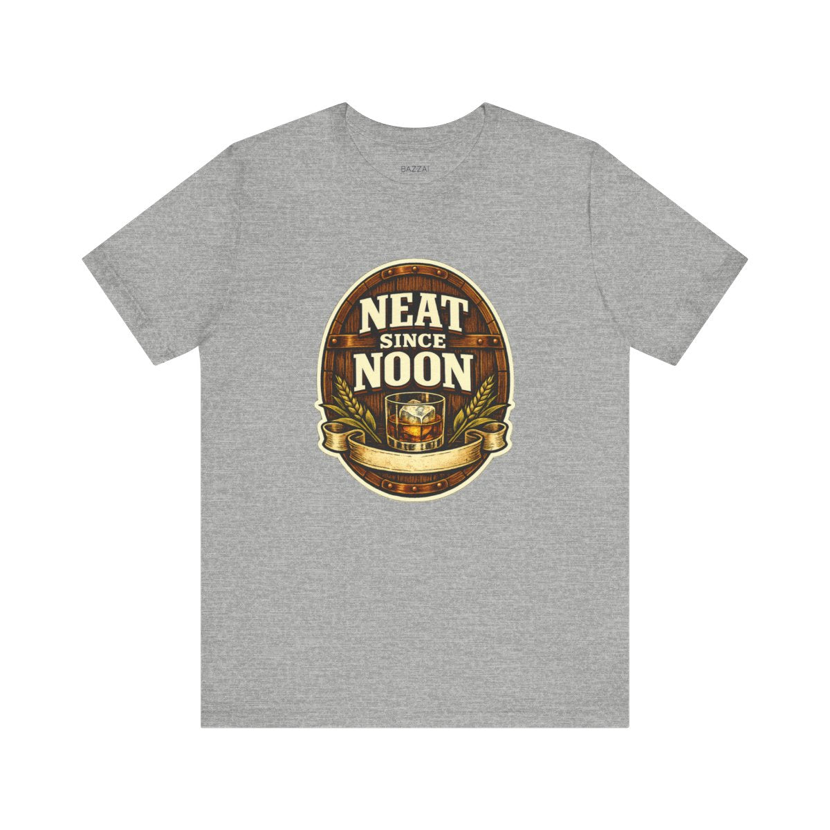 Funny Whiskey T-Shirt — Neat Since Noon — t-shirt design by Sol