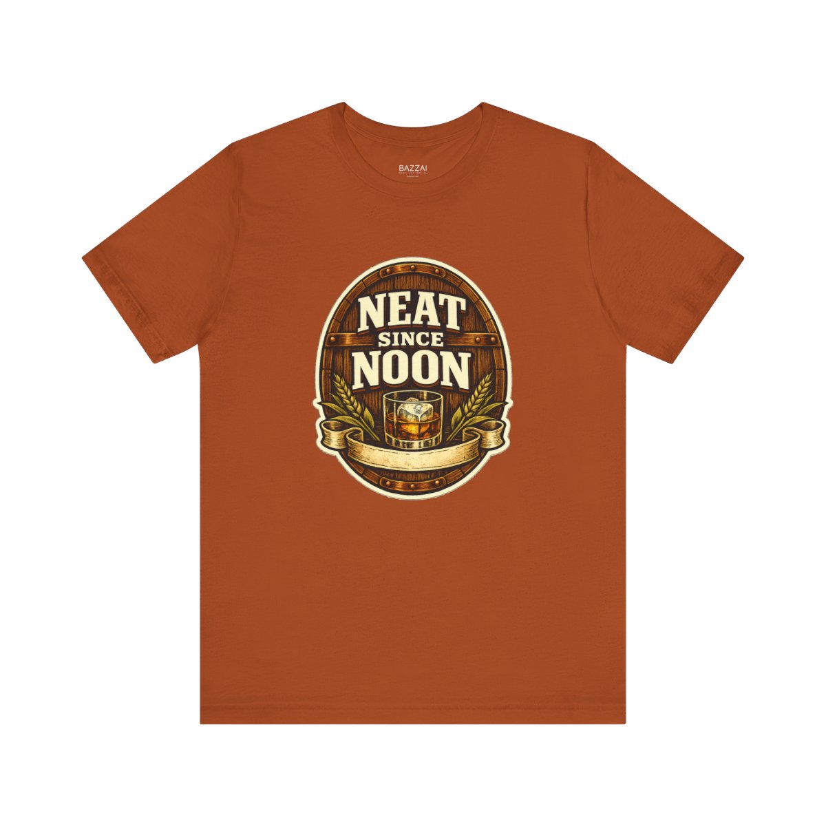 Funny Whiskey T-Shirt — Neat Since Noon — t-shirt design by Sol