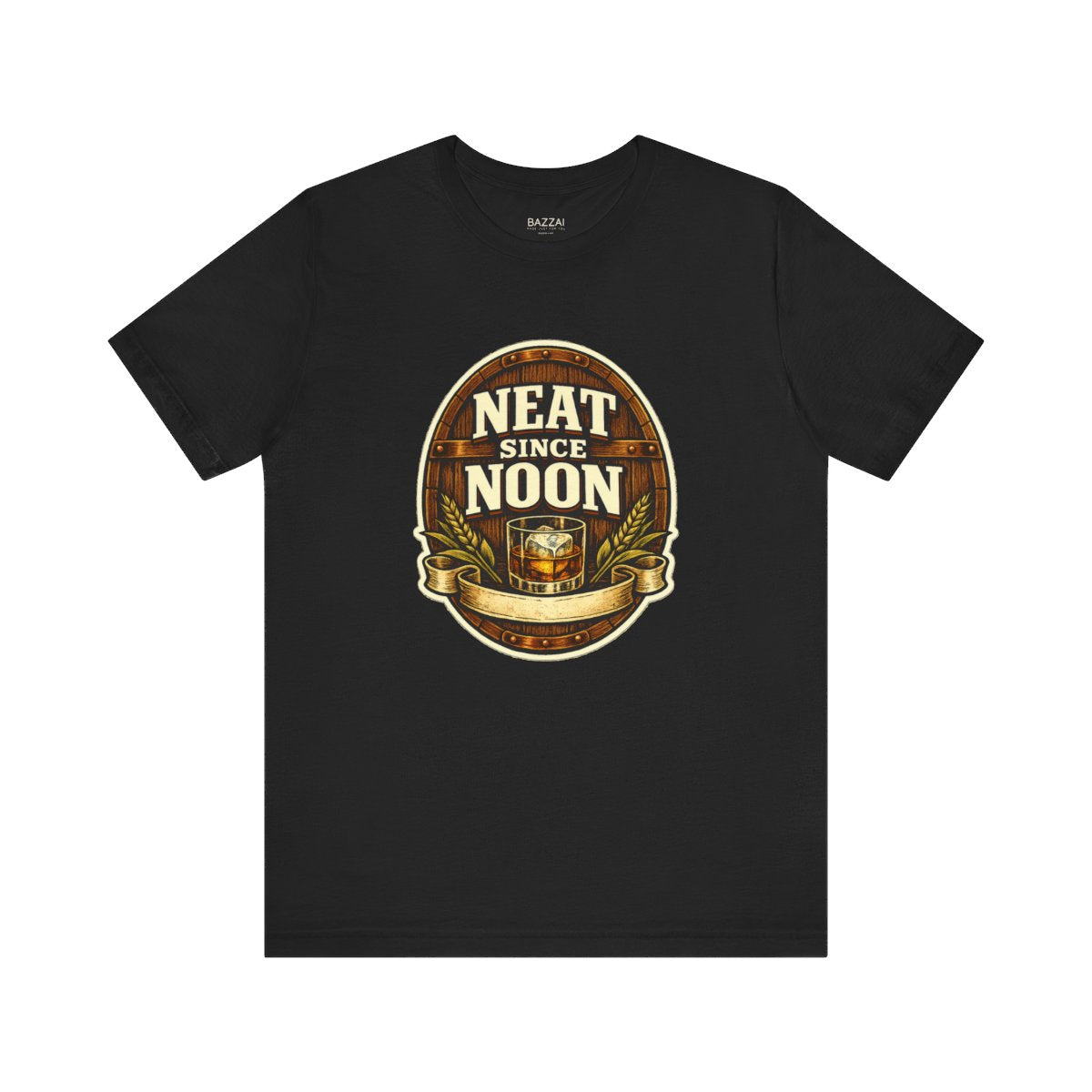 Funny Whiskey T-Shirt — Neat Since Noon — t-shirt design by Sol