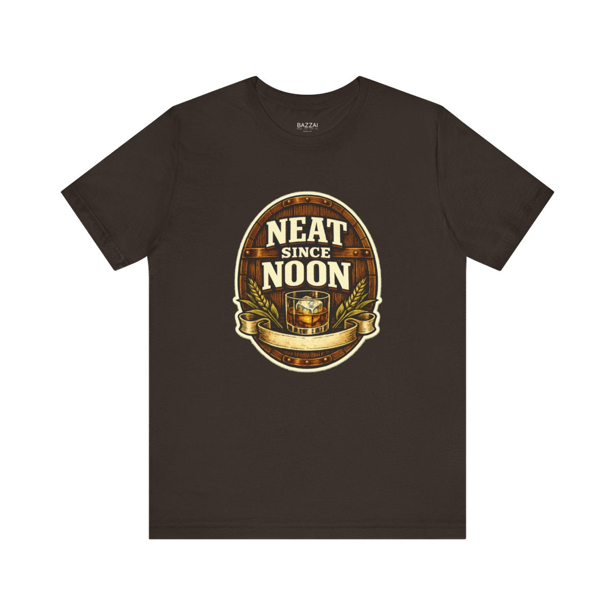 Funny Whiskey T-Shirt — Neat Since Noon — t-shirt design by Sol