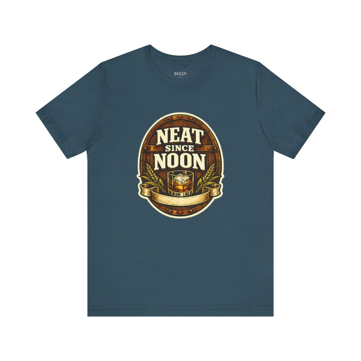 Funny Whiskey T-Shirt — Neat Since Noon — t-shirt design by Sol