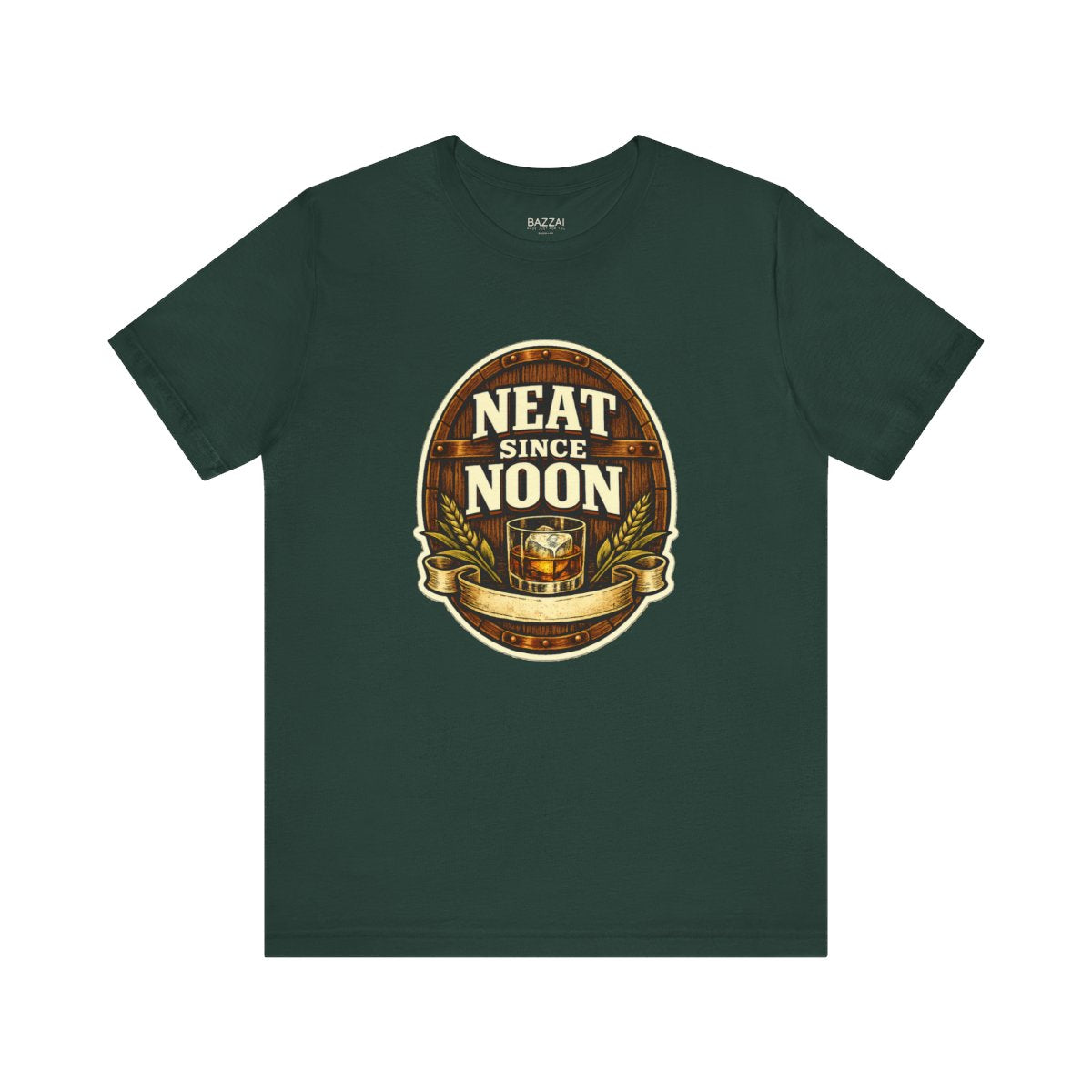Funny Whiskey T-Shirt — Neat Since Noon — t-shirt design by Sol