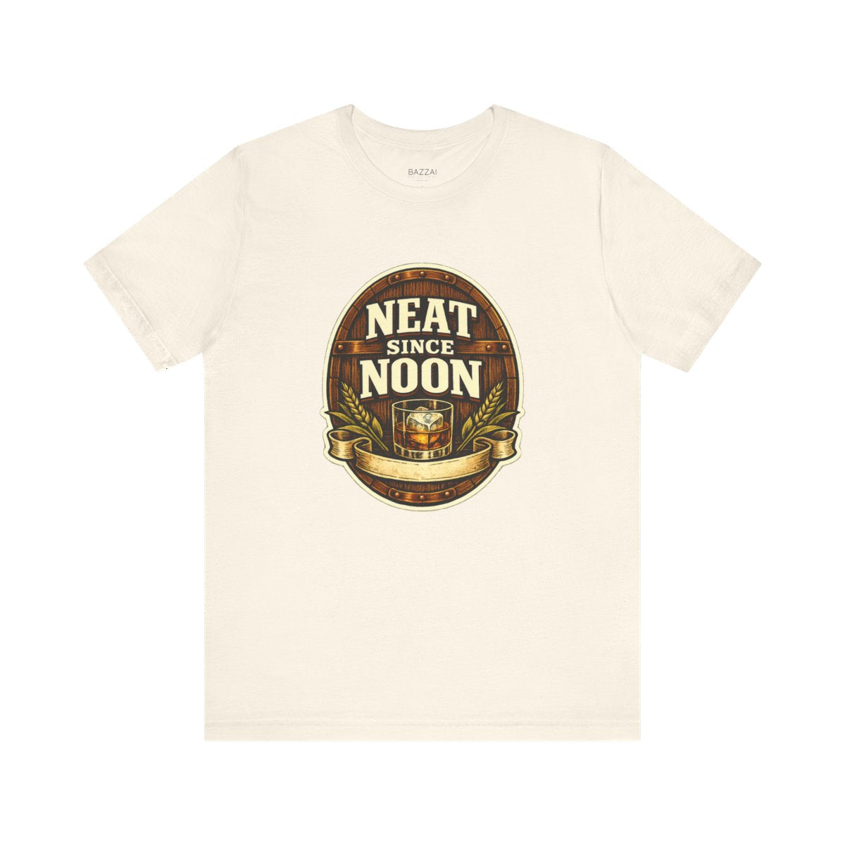 Funny Whiskey T-Shirt — Neat Since Noon — t-shirt design by Sol