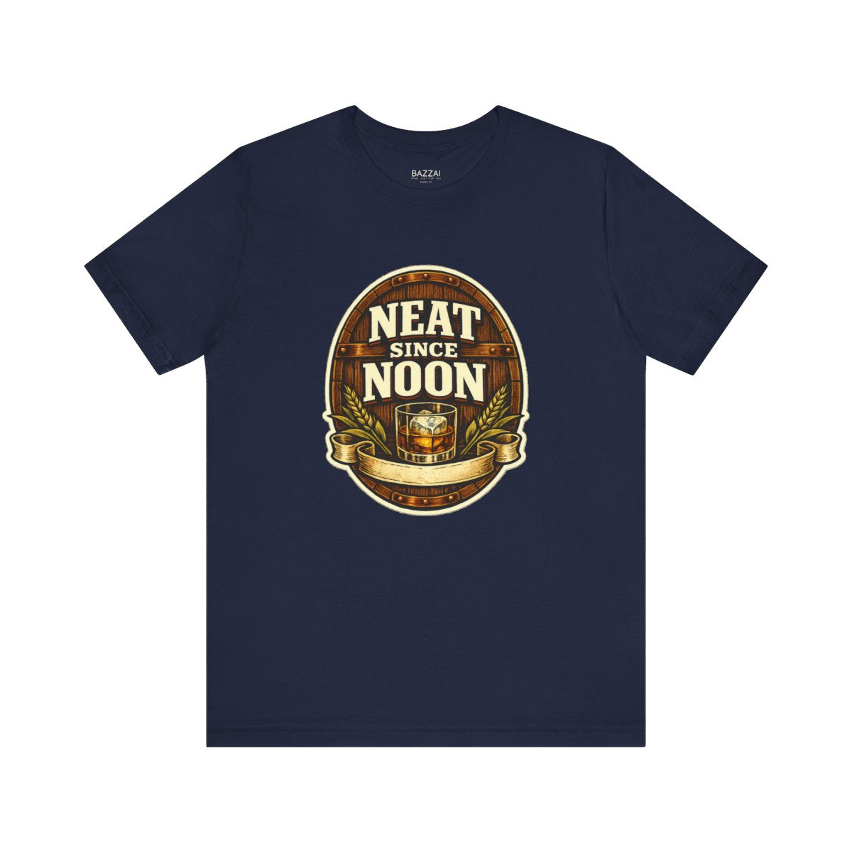 Funny Whiskey T-Shirt — Neat Since Noon — t-shirt design by Sol
