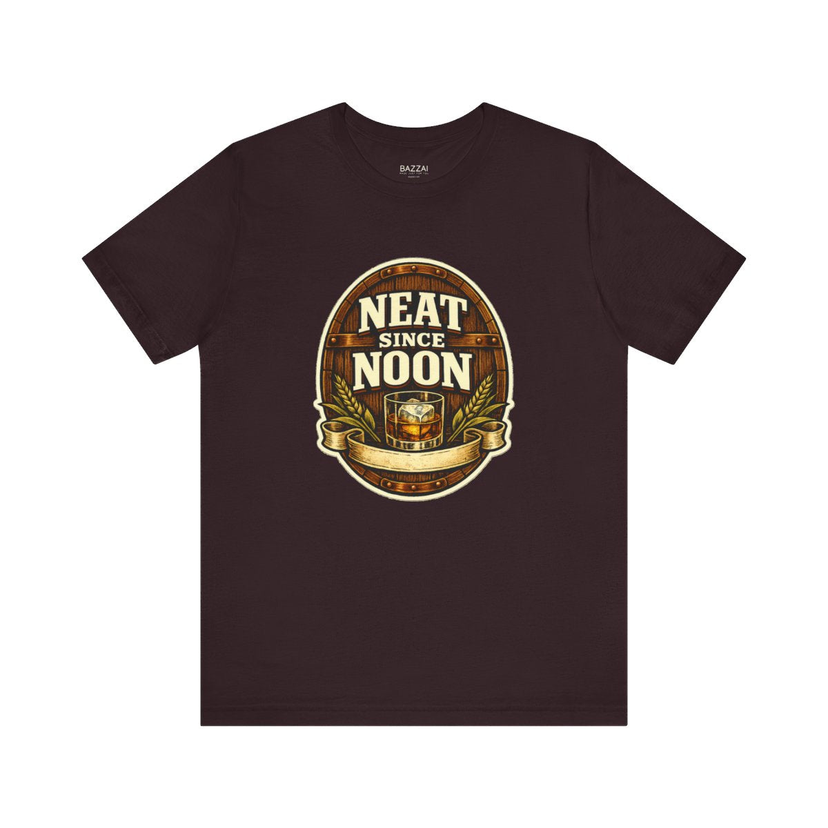 Funny Whiskey T-Shirt — Neat Since Noon — t-shirt design by Sol