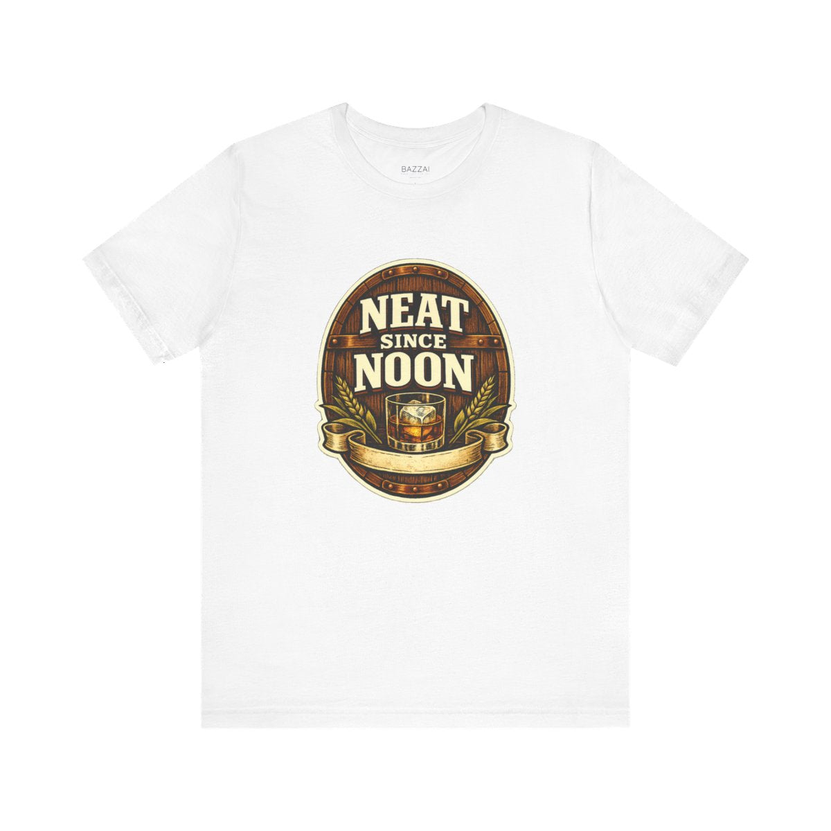Funny Whiskey T-Shirt — Neat Since Noon — t-shirt design by Sol