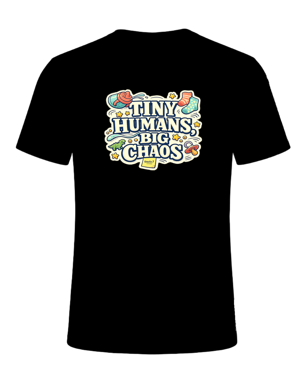 Tiny Humans, Big Chaos Tee — Black