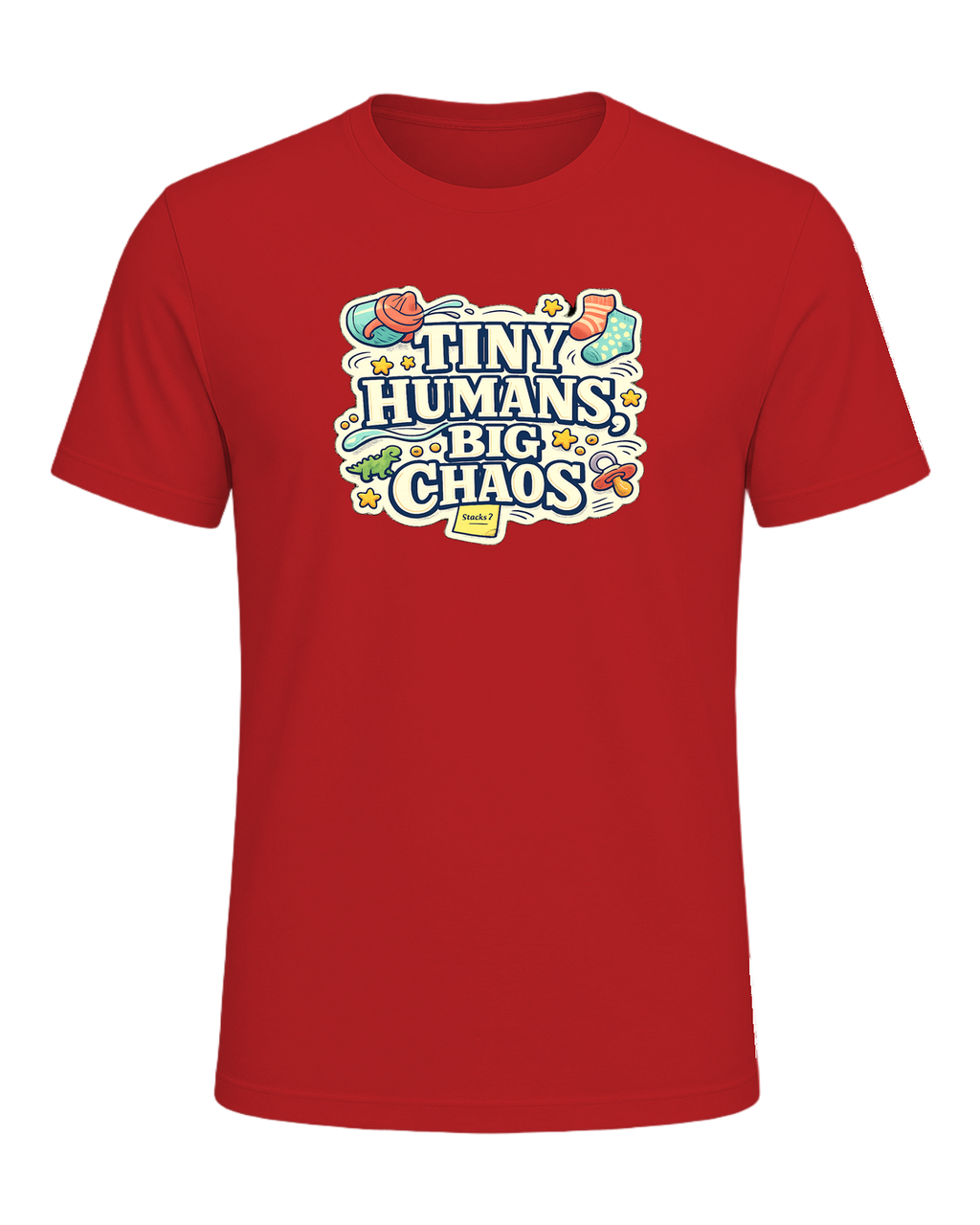 Tiny Humans, Big Chaos Tee — Red