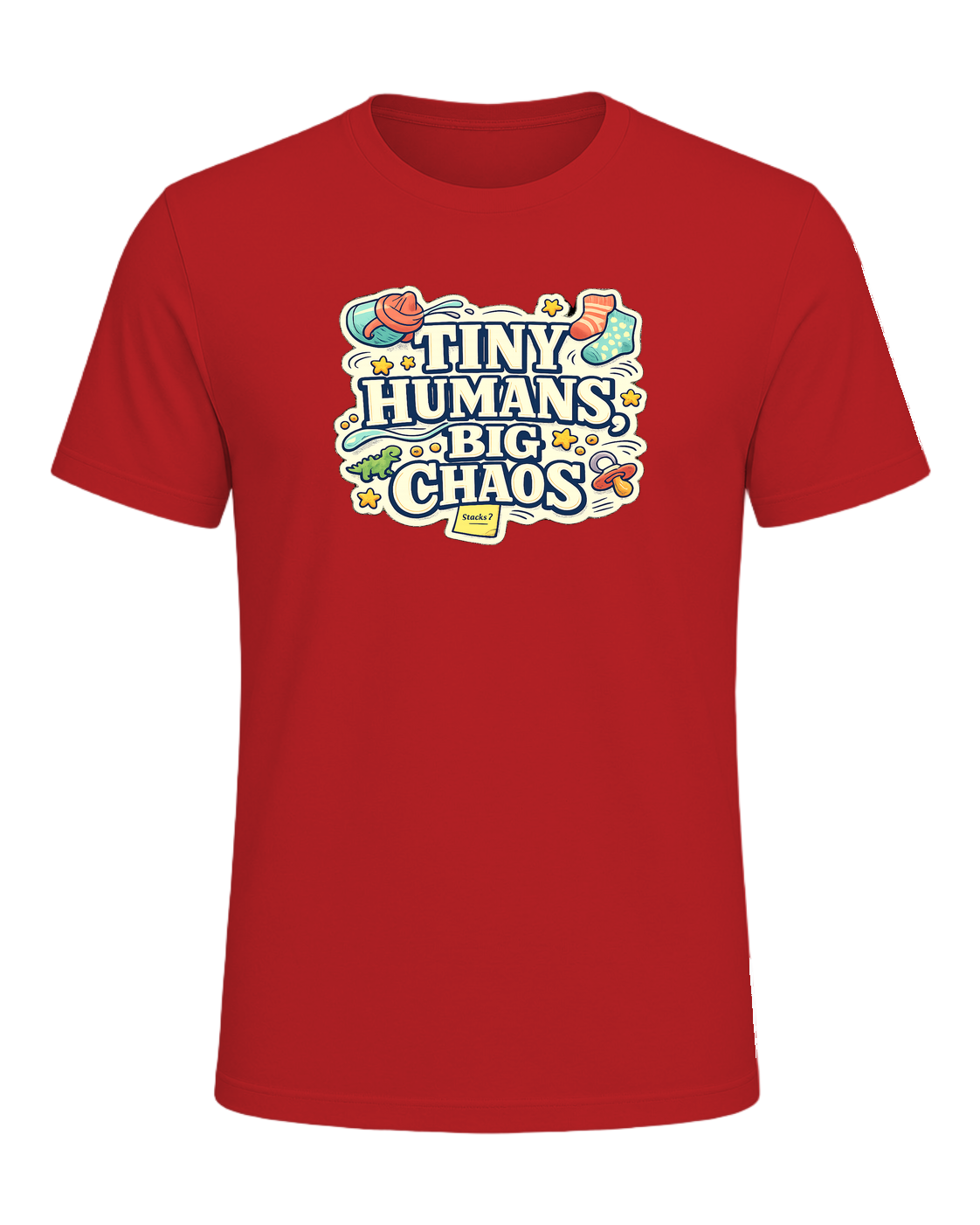 Tiny Humans, Big Chaos Tee — Red