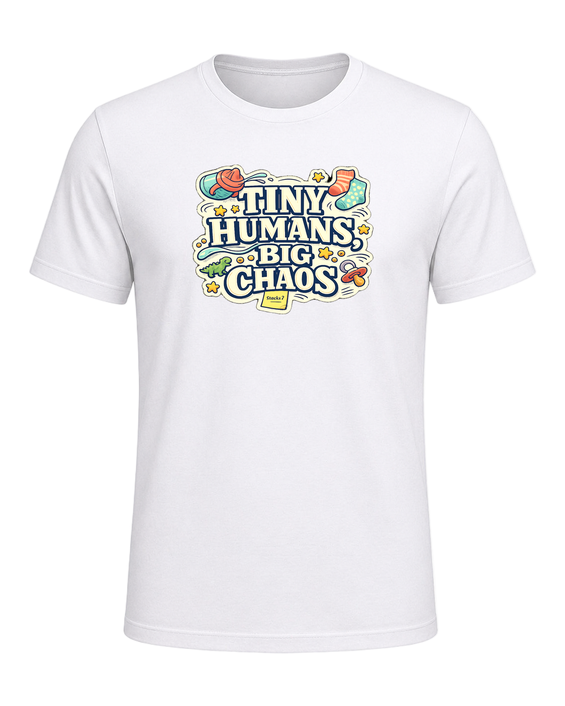 Tiny Humans, Big Chaos Tee — White