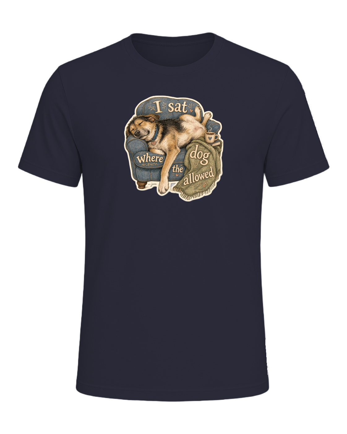 I Sat Where The Dog Allowed Tee — Heather Navy