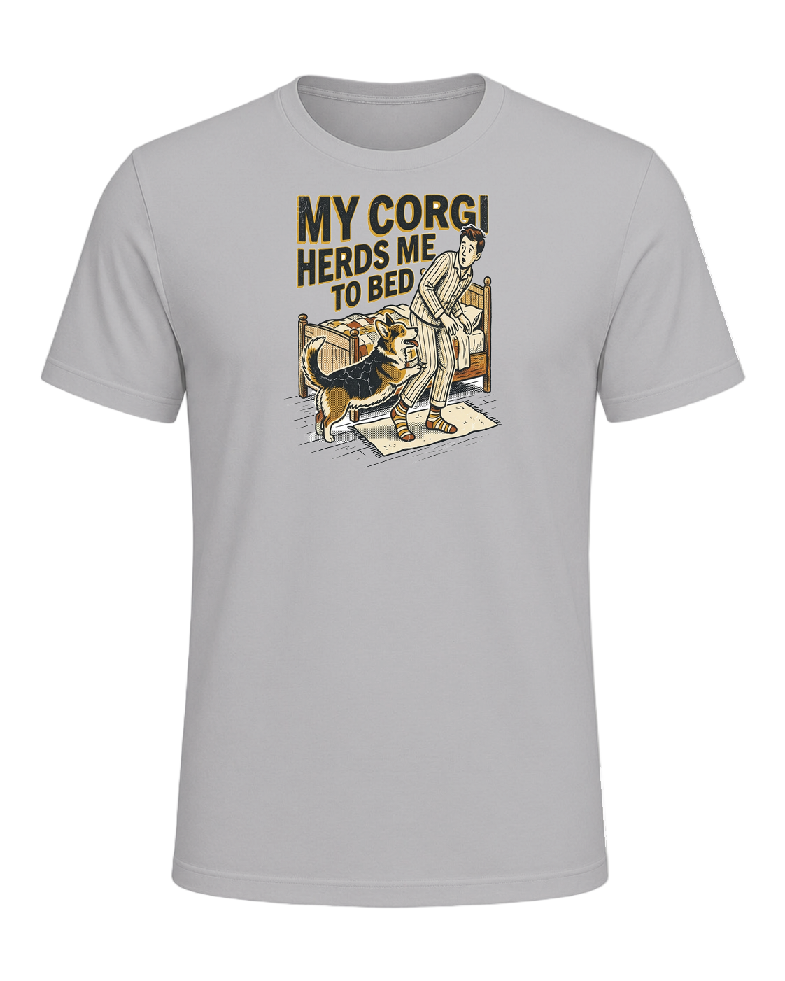 My Corgi Herds Me to Bed — Athletic Heather