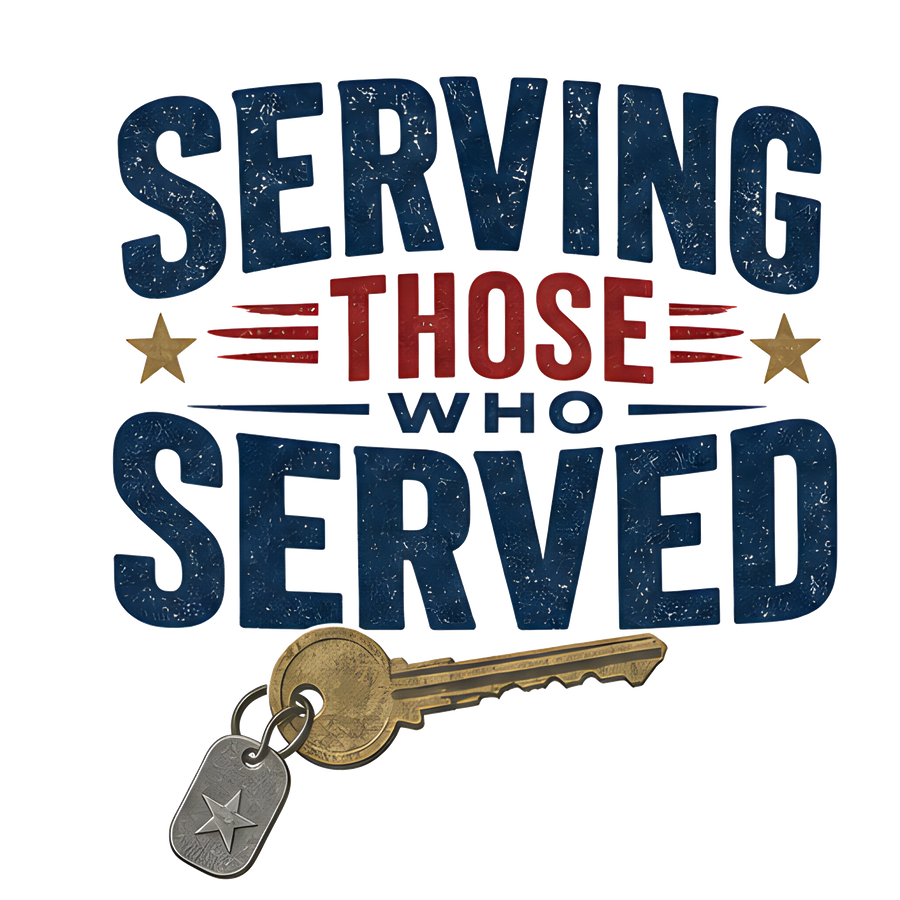 SERVING THOSE WHO SERVED — Retro Badge Tee