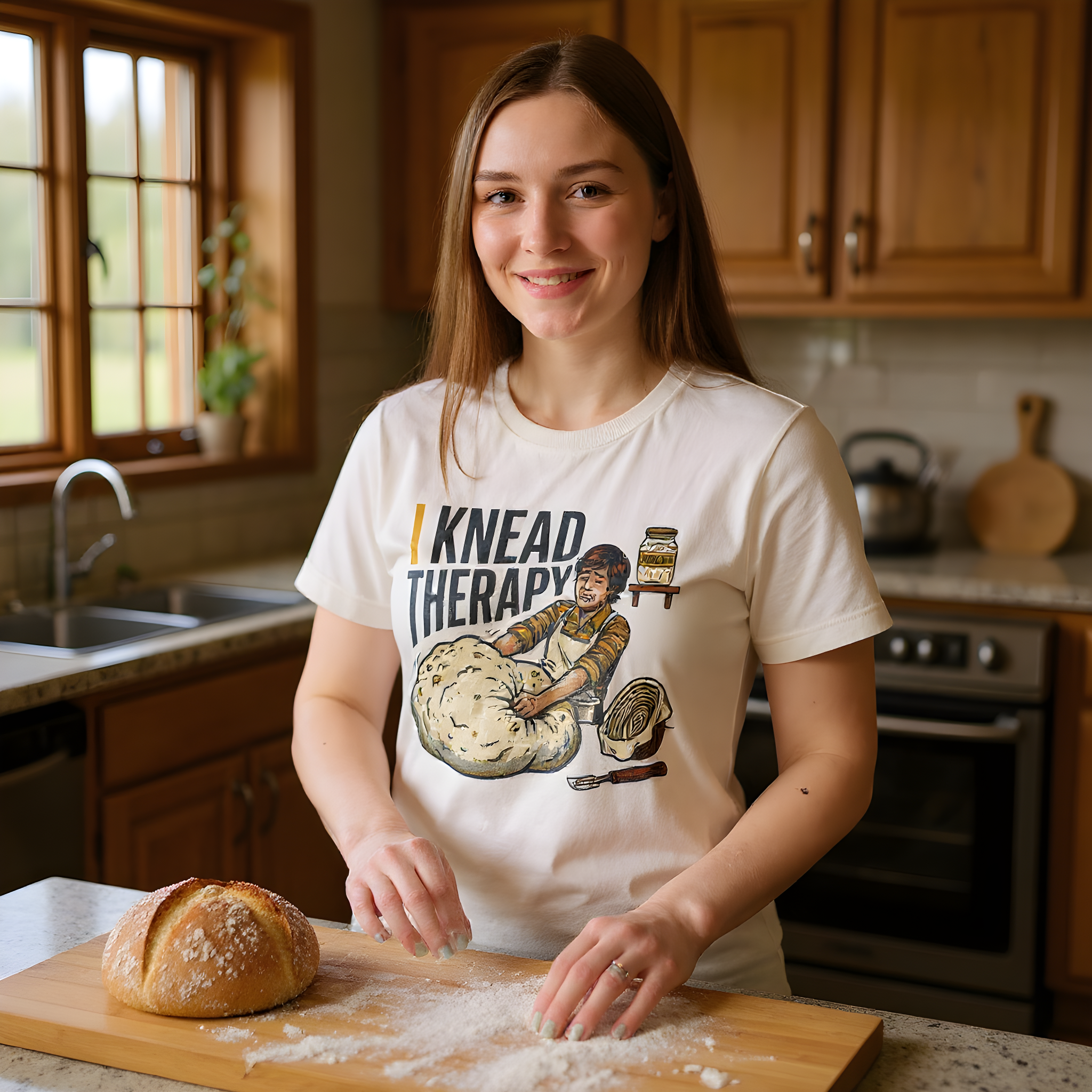 Baking Humor T-Shirt — I Knead Therapy — t-shirt design