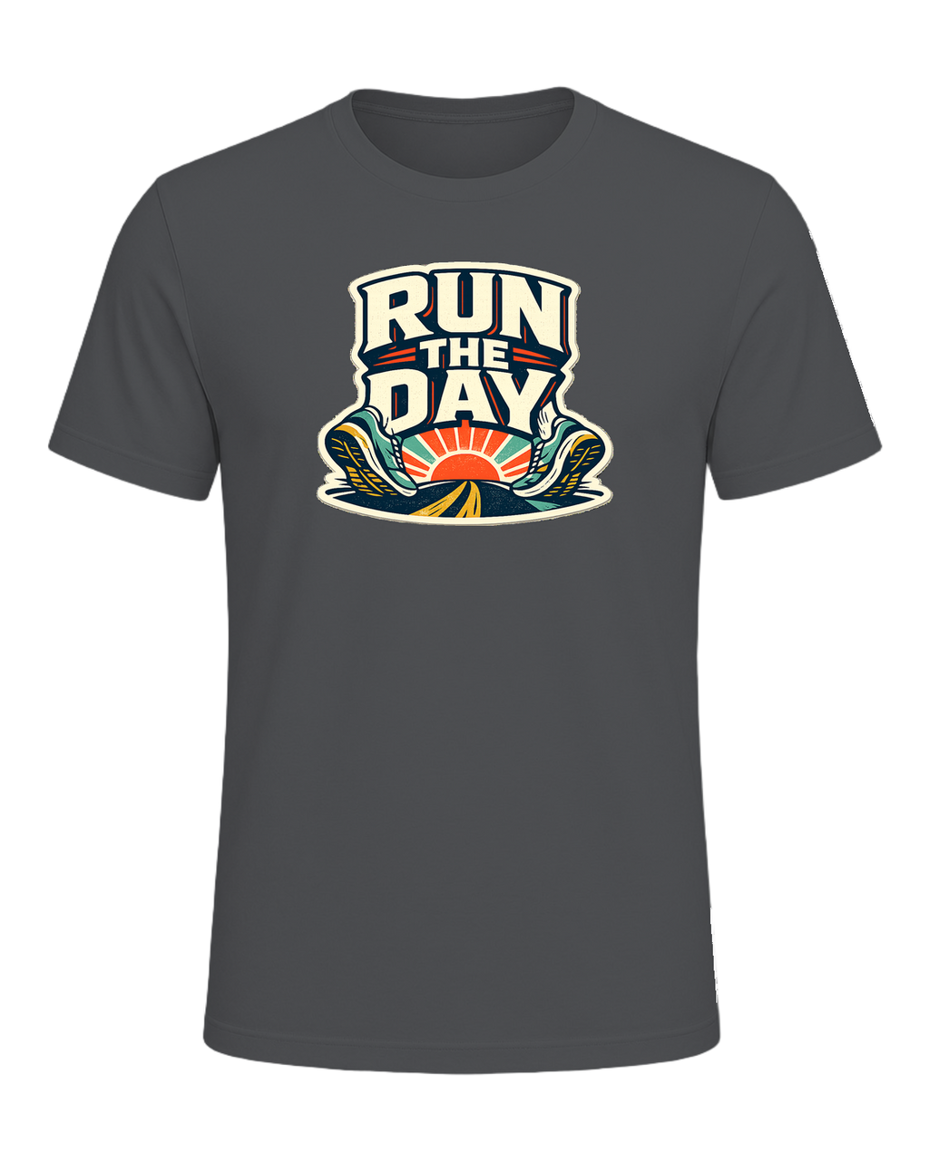 A bold retro running tee for people who start their day with miles and momentum. — Asphalt