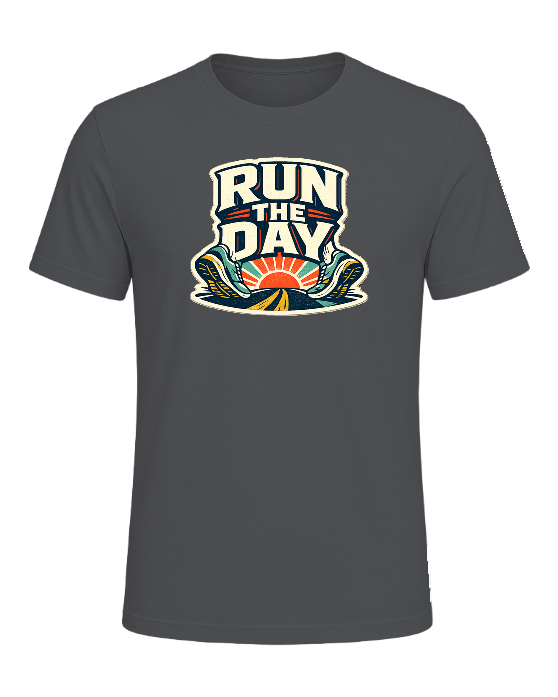 A bold retro running tee for people who start their day with miles and momentum. — Asphalt