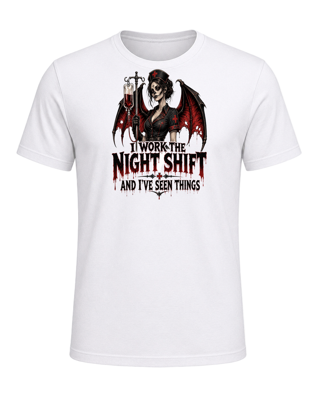 Nurse Night Shift Spooky — White