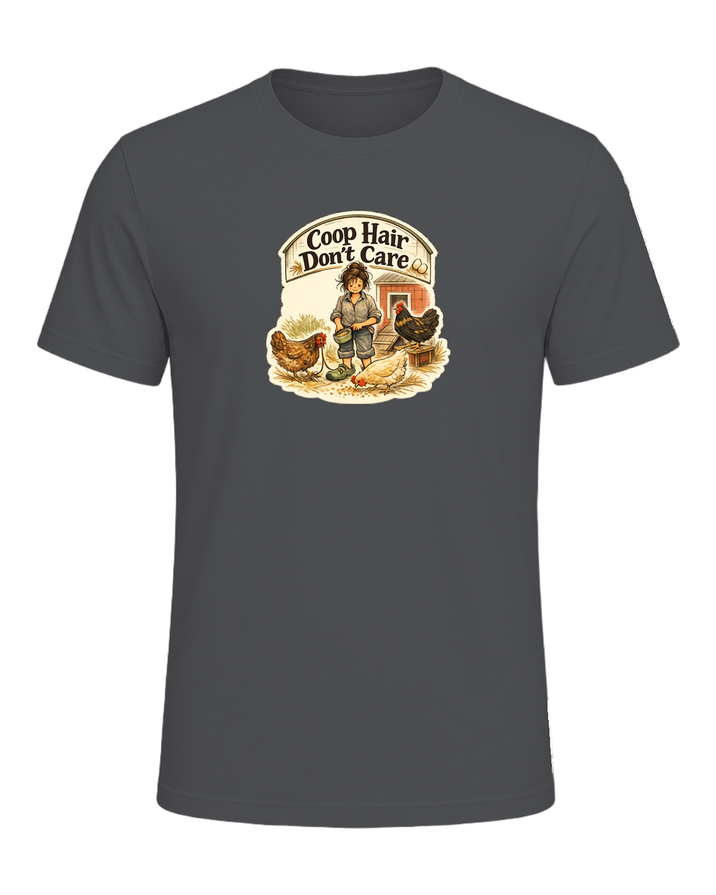 Coop Hair Don't Care Tee — Asphalt