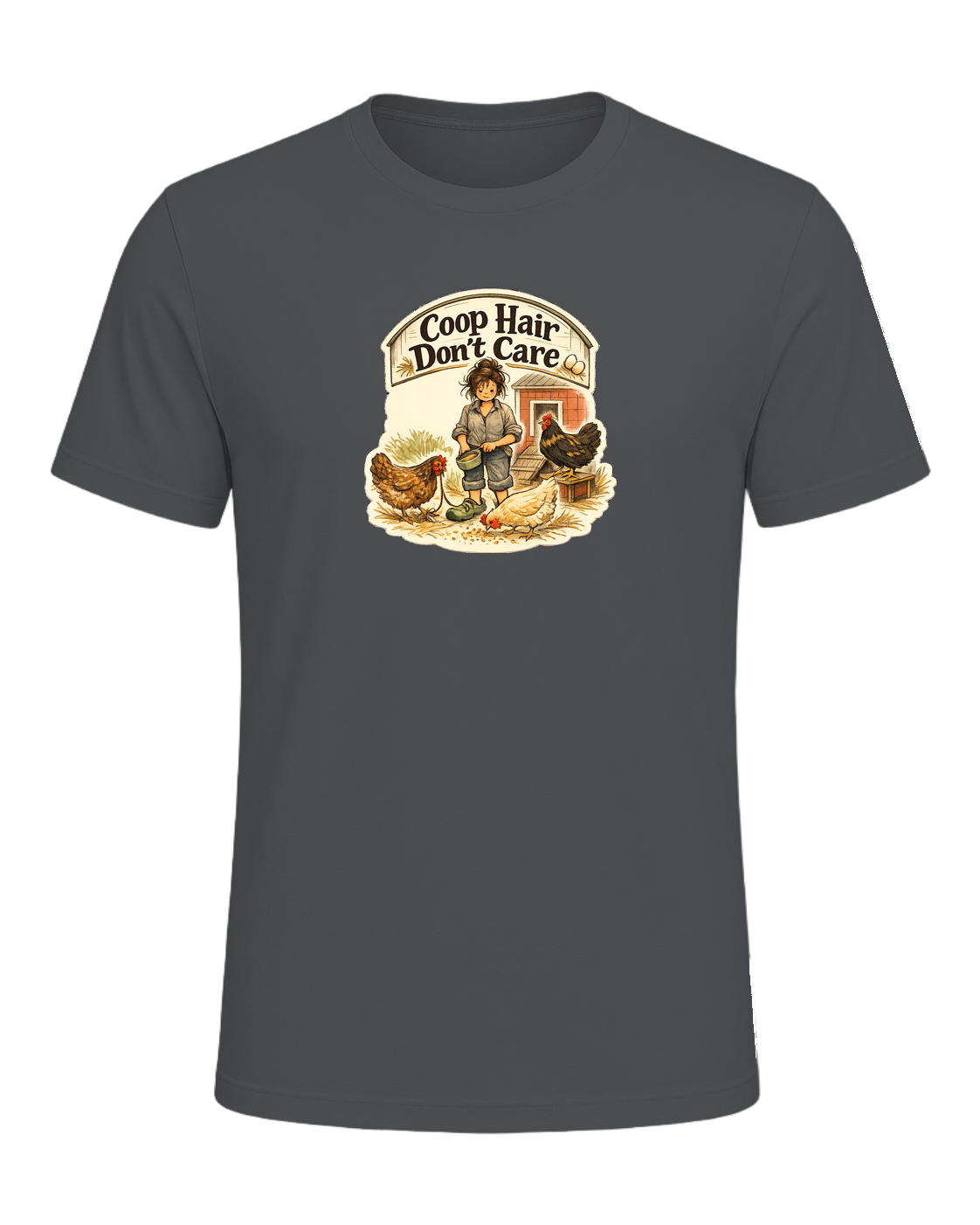 Coop Hair Don't Care Tee — Asphalt