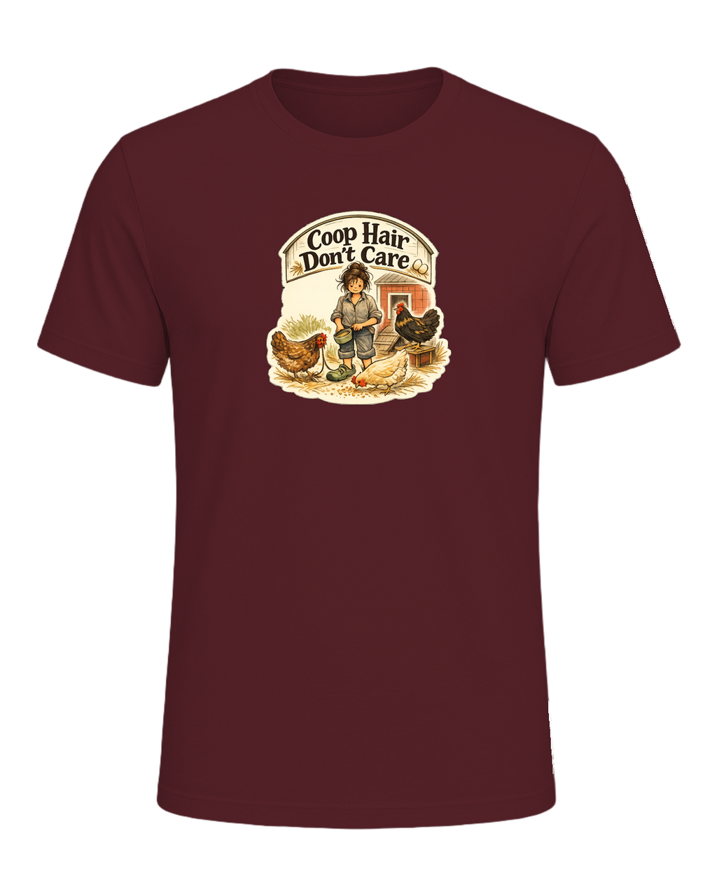 Coop Hair Don't Care Tee — Maroon