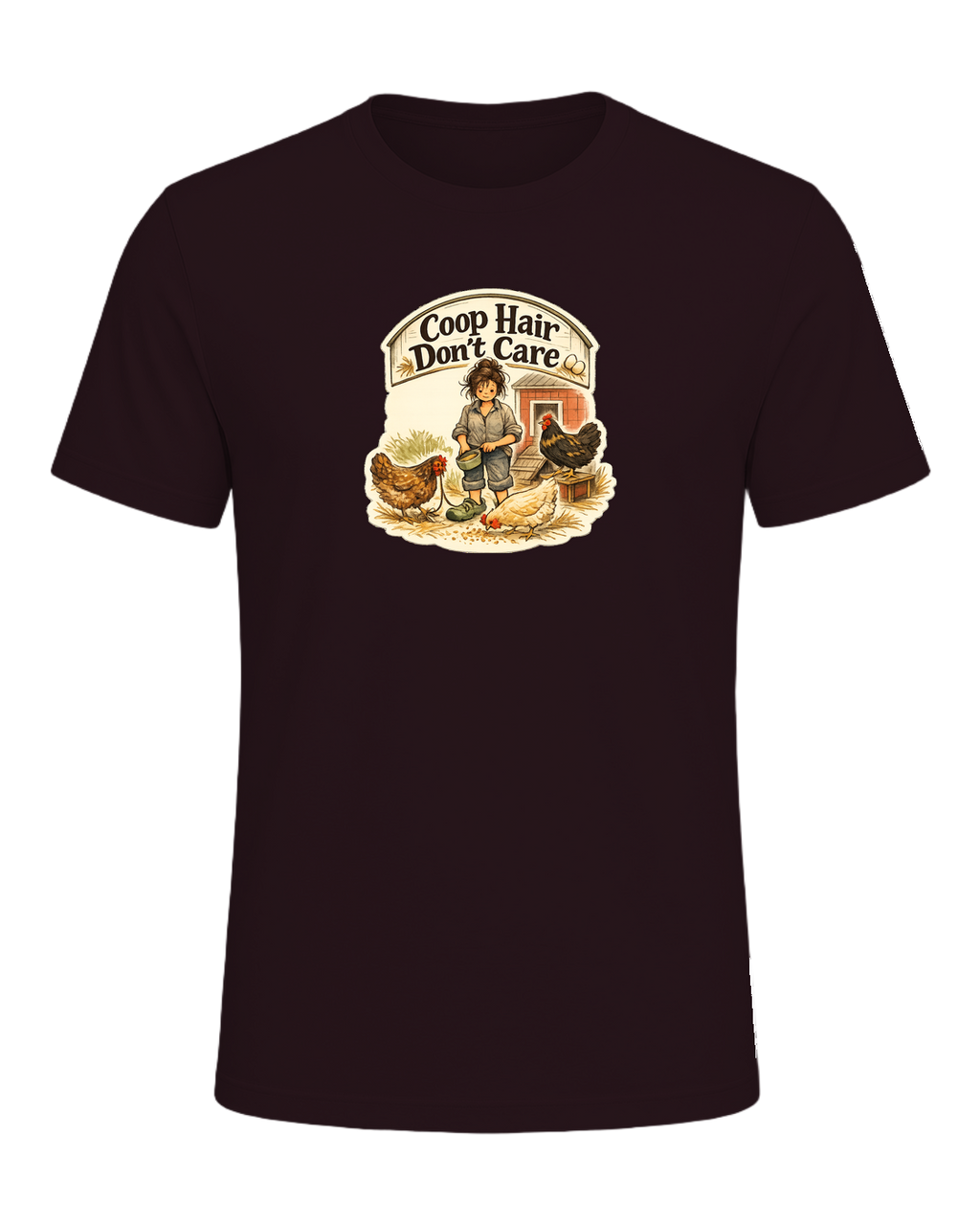 Coop Hair Don't Care Tee — Oxblood Black