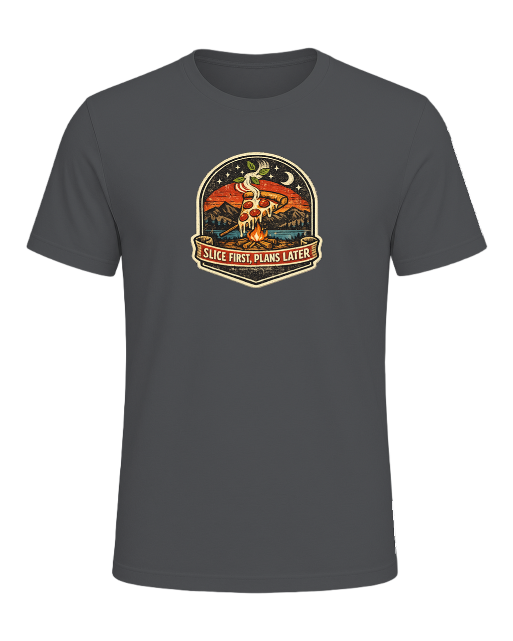 Slice First, Plans Later Tee — Asphalt