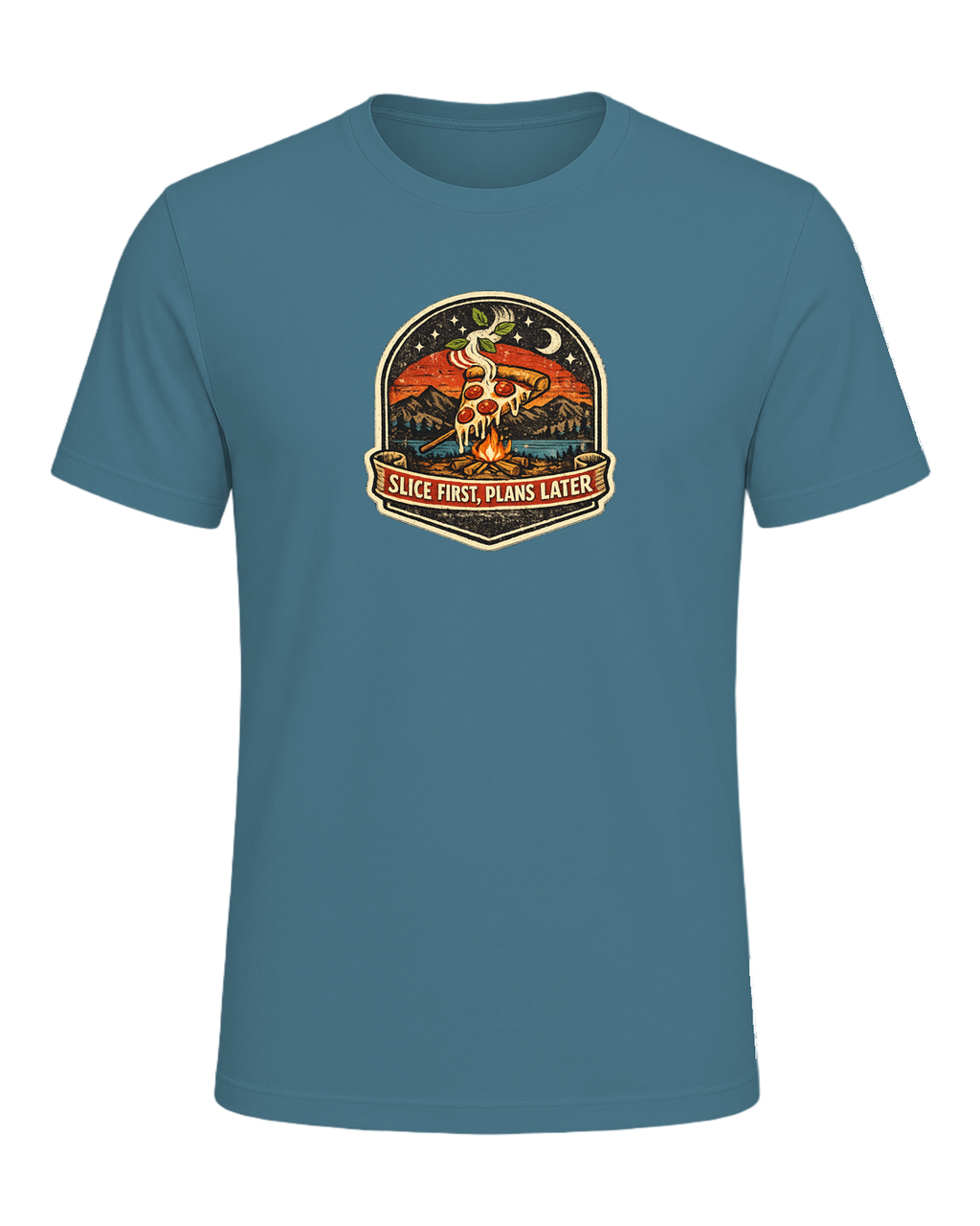 Slice First, Plans Later Tee — Heather Deep Teal
