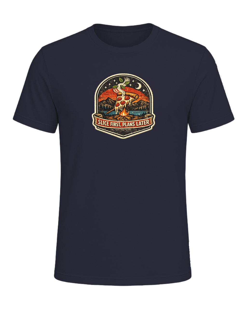 Slice First, Plans Later Tee — Heather Navy