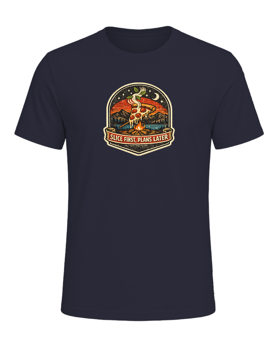 Slice First, Plans Later Tee — Heather Navy