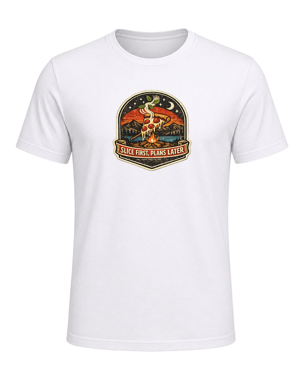 Slice First, Plans Later Tee — White
