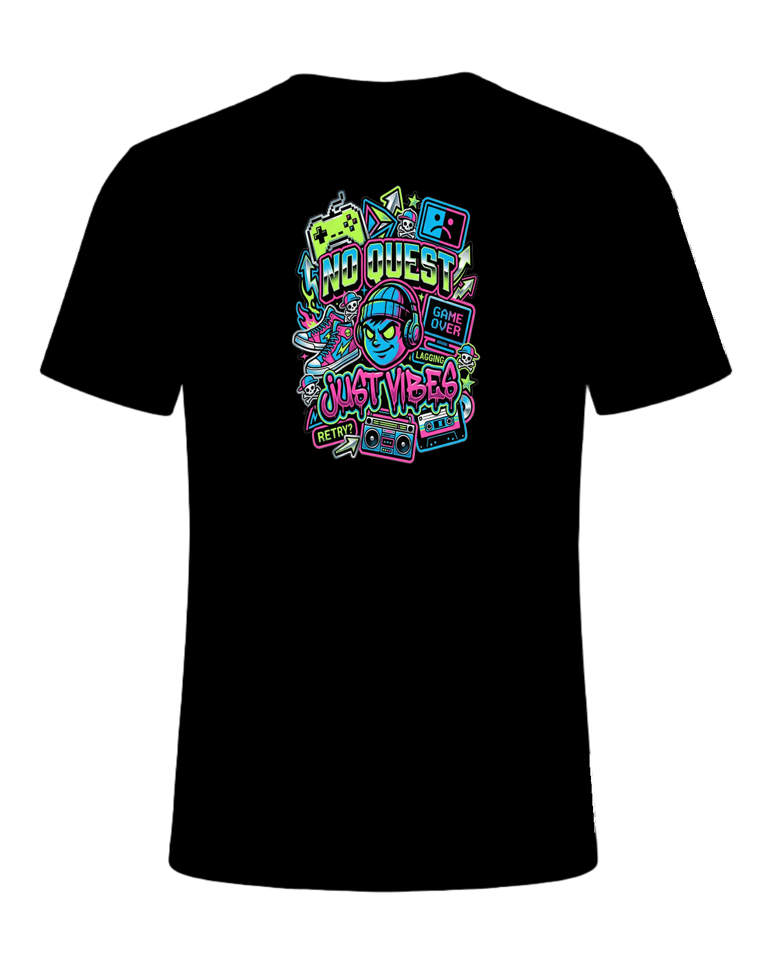 NO QUEST JUST VIBES — Black