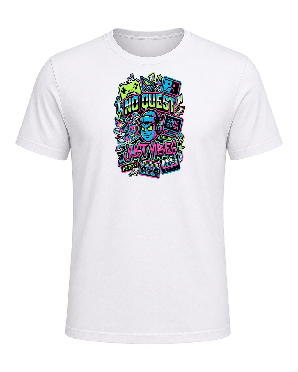 NO QUEST JUST VIBES — White