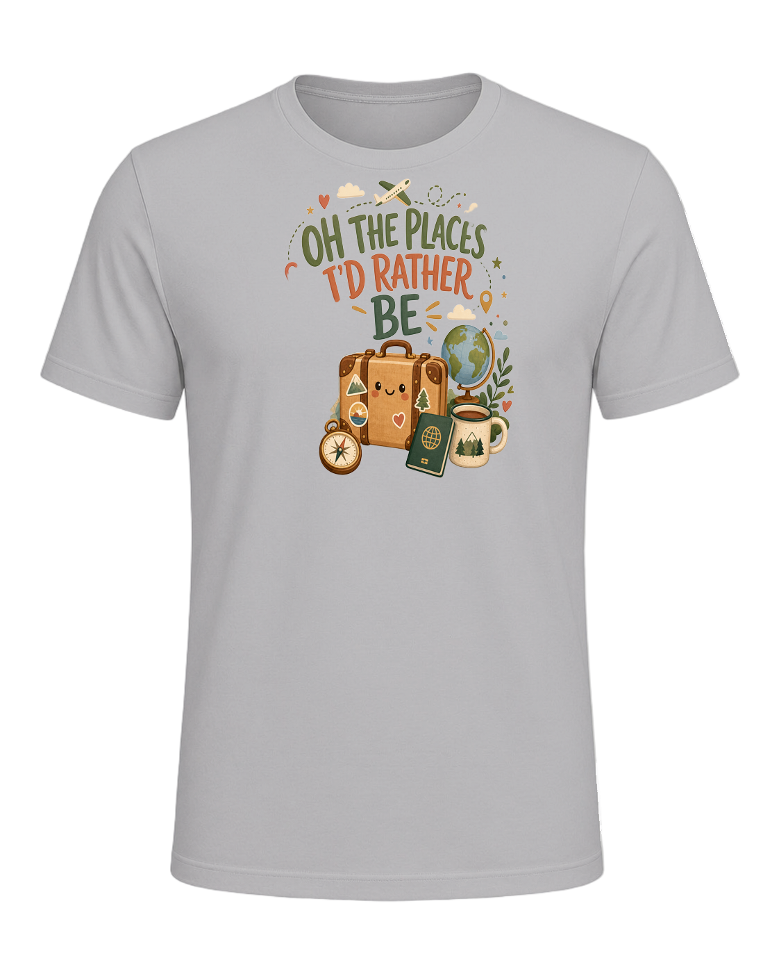 OH THE PLACES I'D RATHER BE — Athletic Heather