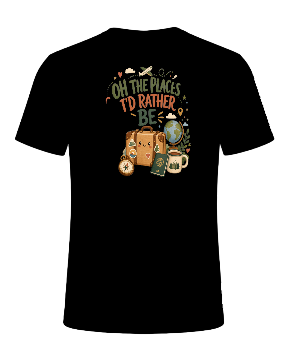 OH THE PLACES I'D RATHER BE — Black