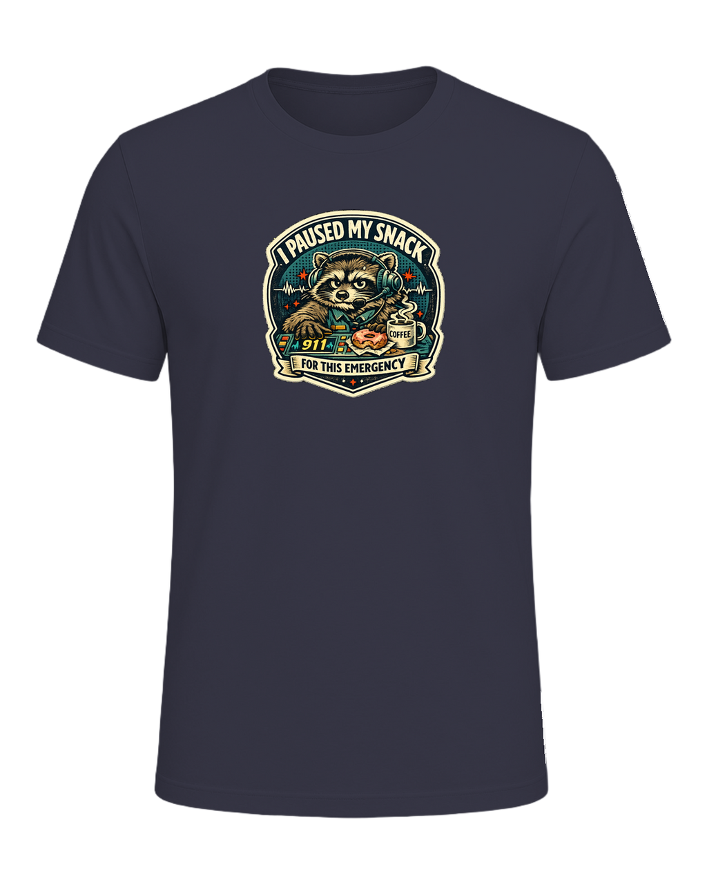 I Paused My Snack For This Emergency Tee — Heather Midnight Navy