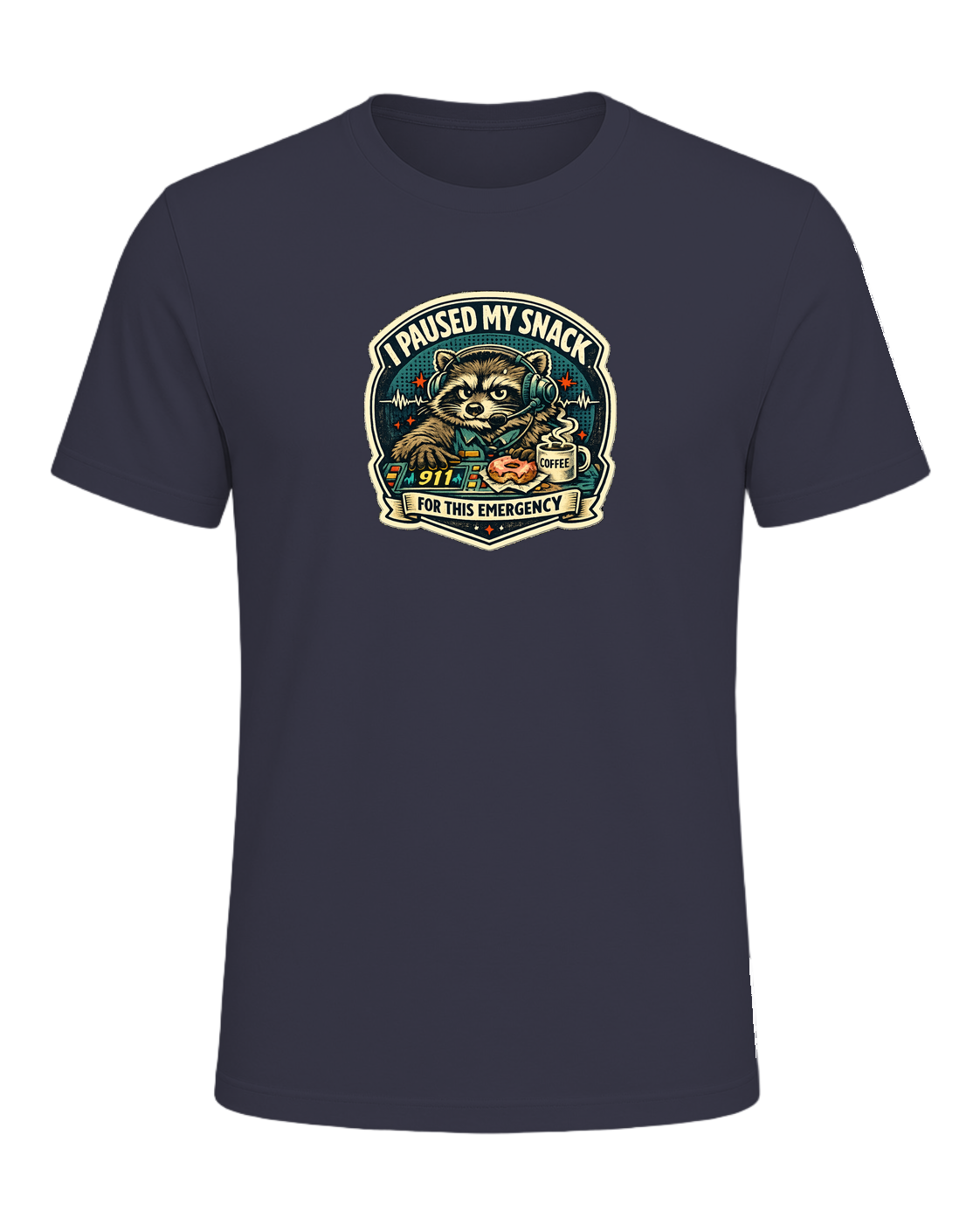 I Paused My Snack For This Emergency Tee — Heather Midnight Navy