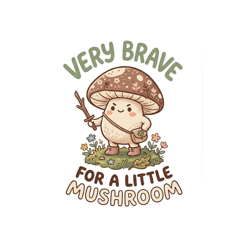 VERY BRAVE FOR A LITTLE MUSHROOM