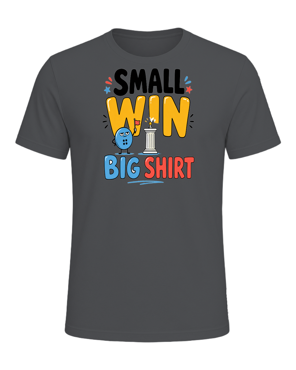 SMALL WIN BIG SHIRT — Asphalt