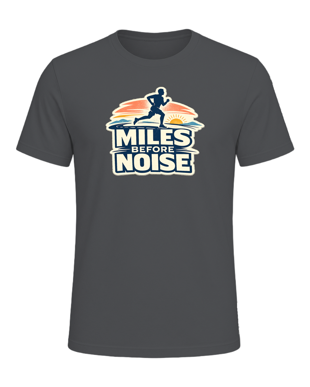 Miles Before Noise Tee — Asphalt