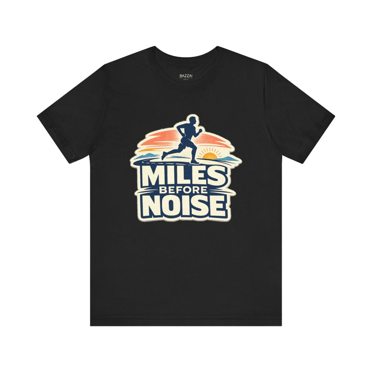 Trail Runner T-Shirt — Miles Before Noise — running t-shirt design by Reggie