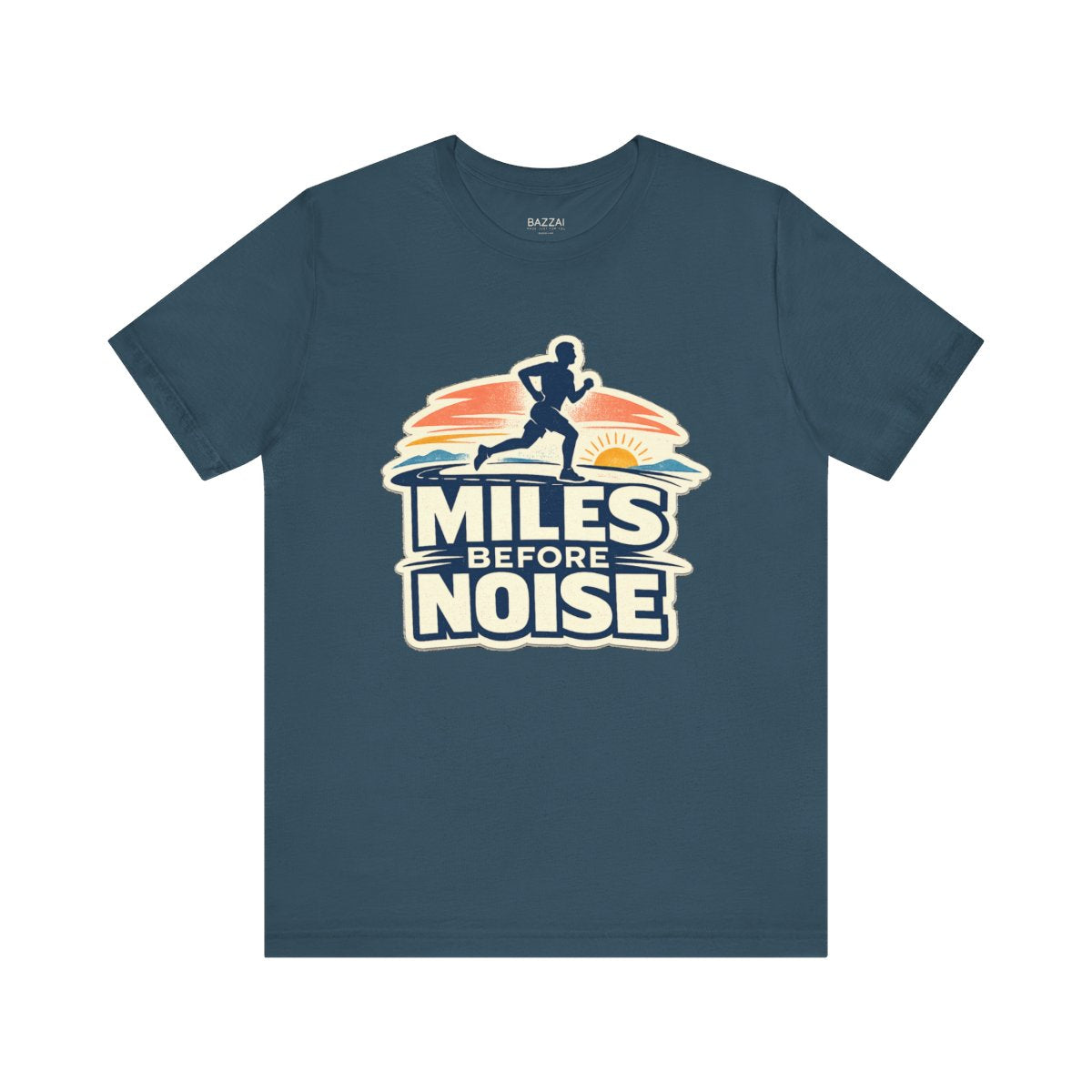 Trail Runner T-Shirt — Miles Before Noise — running t-shirt design by Reggie