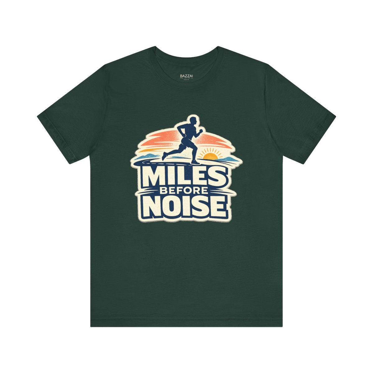 Trail Runner T-Shirt — Miles Before Noise — running t-shirt design by Reggie