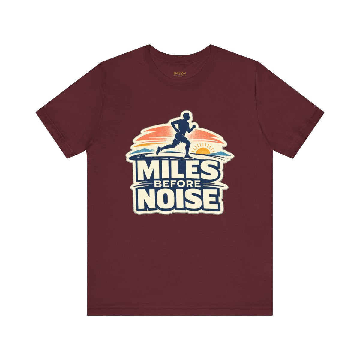 Trail Runner T-Shirt — Miles Before Noise — running t-shirt design by Reggie