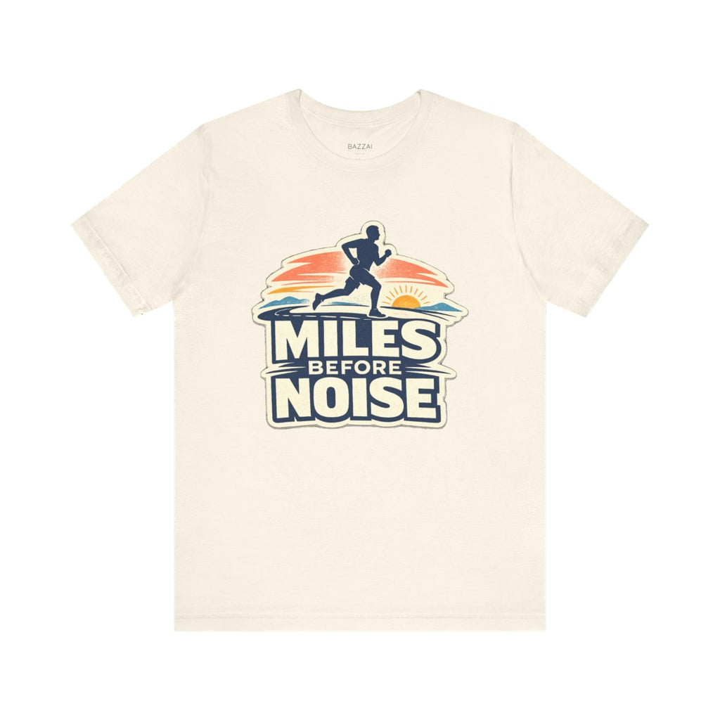 Trail Runner T-Shirt — Miles Before Noise — running t-shirt design by Reggie