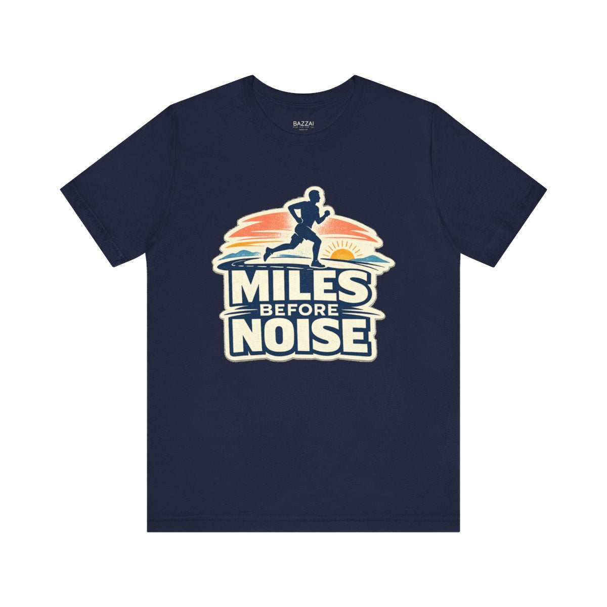 Trail Runner T-Shirt — Miles Before Noise — running t-shirt design by Reggie