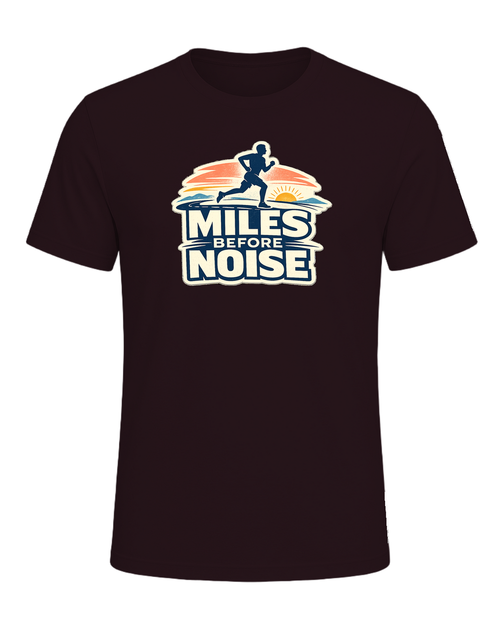 Miles Before Noise Tee — Oxblood Black